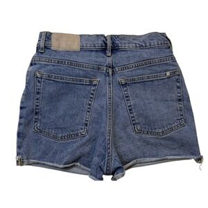 Everlane The Way-High Denim Short Women Size 24 Blue Excellent High Rise Raw Hem